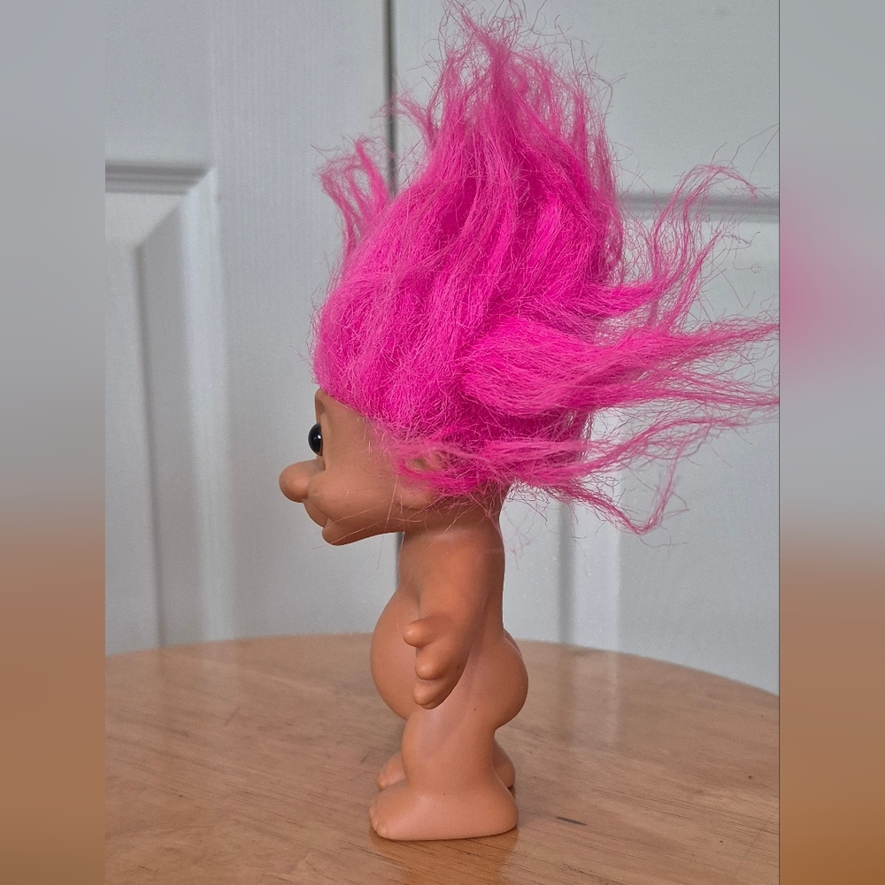 Vintage Russ Troll Doll With Pink Hair  And Brown Eyes - Picture 2 of 6